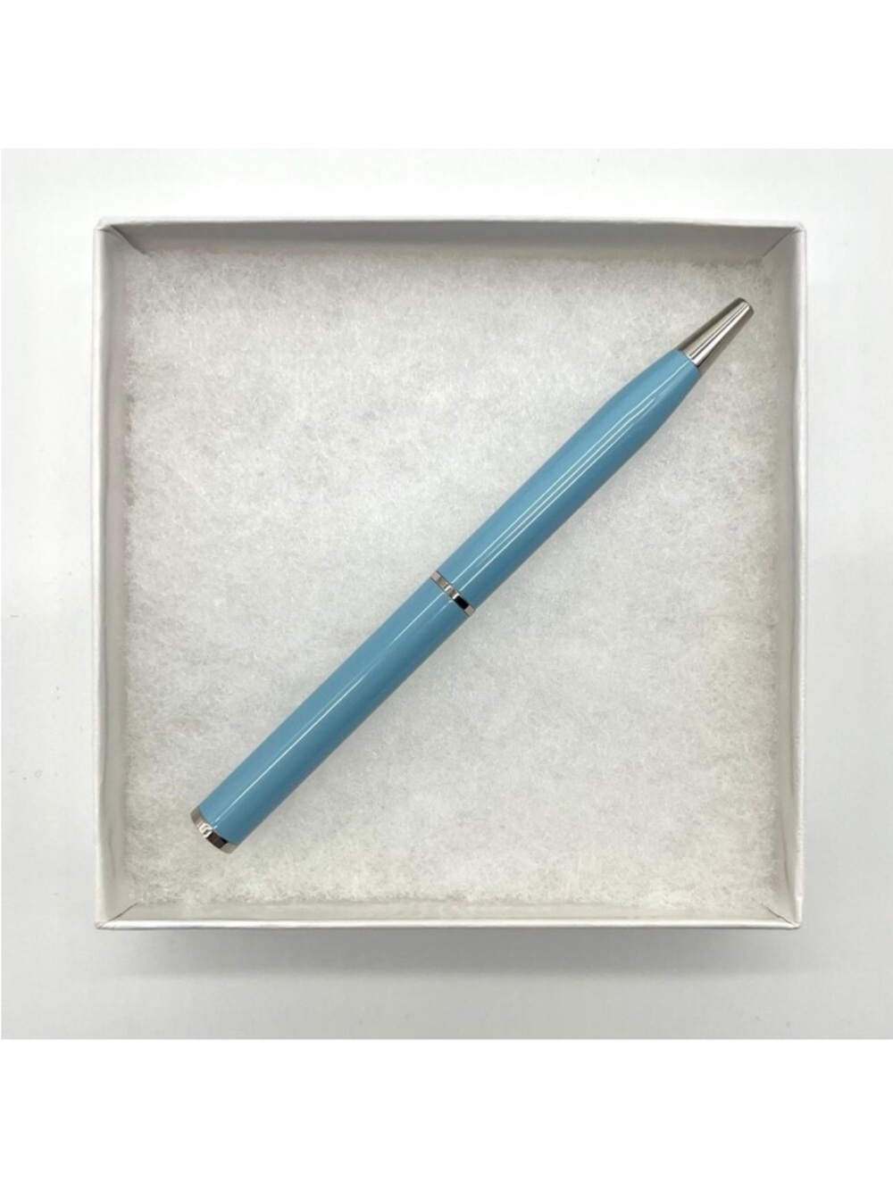 Coach Light Blue Lacquer Twist Ballpoint Pen with Silver Trim NWOT
